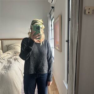 Joie Charcoal Sweater with leather elbow pads